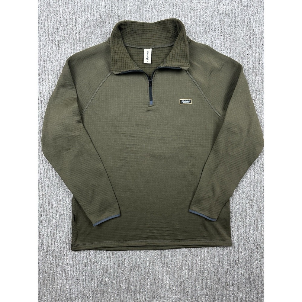 Fayettechill Pullover Polartec Grid Fleece 1/4 Zip USA Olive Green Mens Large